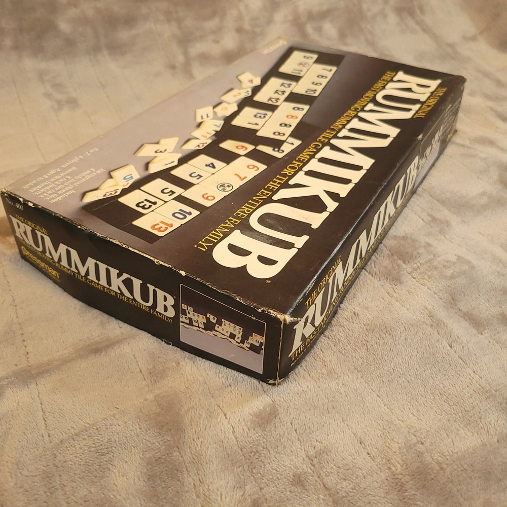 Pressman Rummikub Tile Game Vintage 1980 Black Original Complete Racks Instr - Picture 3 of 12